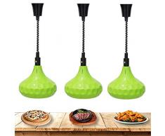 Suge 3er-Pack Einstellbare Wärmelampe, Infrarot-Wärmelampe Lampen for Food Service Teleskop Kronleuchter Küche Licht, halten Lebensmittel und Speisen wärmer, Restaurant Isolierung (Color : Green)