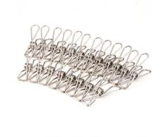 PIXNOR Edelstahl-Clips Wäscheklammer - 20pcs (Silber)