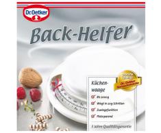 Dr. Oetker Backwaage Ø 17 cm, analoge Haushaltswaage, Waage für präzises Abwiegen, Küchenwaage mit Zuwiegefunktion (Farbe: weiß)