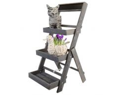 Blumenständer Garten Etagere Blumenregal Blumentreppe Pflanzentreppe Blumen Holz (Grau)