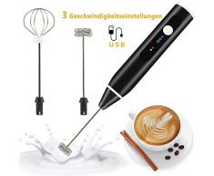 Elektrischer Milchaufschäumer，JTENG USB Wiederaufladbar Milchaufschäumer，2 in 1 Handmixer Milchschäumer Stab Milk Frother Milchschaum Eiermixer Eier Schlagen für Kaffee,Latte,Cappuccino，Sahne