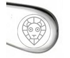 Kinderbesteck mit Namengravur & Sternzeichen / 4-teilig (alle 4 mit Name graviert) / aus Edelstahl / Gravur in ansprechender Schrift (LÖWE (Leo))