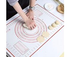 Backunterlage Silikon Backmatte Groß 70x50 CM, Rutschfest BPA Frei Antihaft Pastry Baking Mat Teig Ausrollmatte Dauerbackmatte Teigmatte Teigunterlage, Wiederverwendbar Dauer Silikonmatte (Wein Rot)