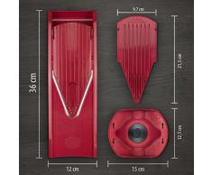 Börner V1 Mandoline Basis Set rot, Gemüsehobel Gurkenhobel Zwiebelschneider Karottenhobel Kartoffelschneider Gemüseschneider Küchenreibe Gemüsereibe vegan