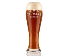 polar-effekt Weizenbierglas 0,5l mit Gravur personalisierte Weizenglas Geschenk-Idee - Motiv Ornament