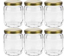 mikken 6er Set Vorratsglas 1 Liter Einmachglas mit Schraubverschluss inkl Beschriftungsetiketten