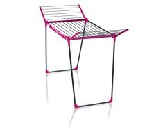 Leifheit Standtrockner Pegasus 180 Solid Pink Color Edition, 18m Trockenlänge für bis zu 2 Wäscheladungen, standfester Wäscheständer mit Flügeln für lange Kleidungsstücke für drinnen und draußen