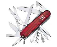 Victorinox Taschenmesser Huntsman Lite (21 Funktionen, Klinge, Mehrzweckhaken, LED) rot transparent