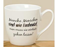 Bloominghome Jumbotasse Porzellan Jumbobecher Kaffeetasse 480ml Manche Menschen sind wie Teebeutel