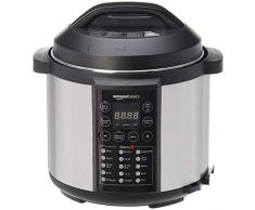 AmazonBasics - 23-in-1 Elektrischer Mehrzweck-Schnellkochtopf, 5,5 l, 1000 W, gebürsteter Edelstahl, inklusive gratis Rezeptbuch (EU plug)