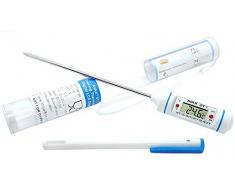 AVAX DT-1 - Digitales LCD Kochthermometer Einstichthermometer Küchenthermometer (einsetzbar für Braten, Grillen/BBQ, Backen, Wein, Bier, Fleisch, Fisch, Teewasser, Yerba Mate, usw.) // -50C to 300C / -58F to 572 // - Batterie enthalten (WEISS)