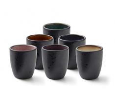 BITZ Espressotassen, Tassen-Set für Kaffee und Espresso, aus Steinzeug, 10 cl, Spülmaschinenfest, Set aus 6 Stück