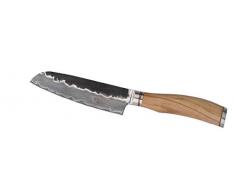 Wakoli Damastmesser (kleines Santokumesser) japan.Damaststahl VG-10, mit Oliven Holzgriff, Wakoli Oliven Serie