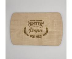 Liebtastisch Frühstücksbrett mit Gravur - Bester Papa der Welt - Holz - hochwertige Qualität - Schneidebrett - Vatertag - Vatertags Geschenke - Papa