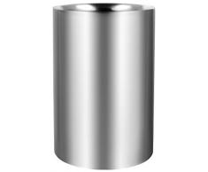 com-four® Flaschenkühler - Eiswürfelkühler aus Edelstahl, Weinkühler - Eiswürfelkübel doppelwandig in Matt 10 cm Innendurchmesser (01 Stück - Weinkühler)
