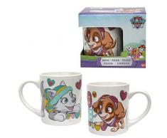 Unbekannt Go Skye Keramik Trinkbecher Tasse mit Henkel Becher, kompatibel zu Paw Patrol Everest und Skye 260ml | Glas | Geschenk | Mädchen | weiß/rosa