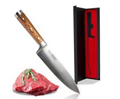 Zolmer® Profi Chefmesser - Kochmesser aus deutschem Carbon-Edelstahl und Pakkaholz - Vom Hobby- zum Meisterkoch! - Rostfrei - Antihaftbeschichtung - Inkl. Geschenkbox