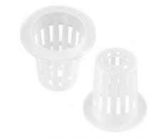 OUNONA 50pcs Hydroponisch/Orchidee Schlitz Netz Pot Slotted Mesh Net Tasse Soilless Kultur Gemüse Net Töpfe Körbe Cups Orchideen Töpfe