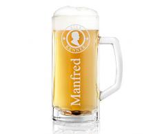 polar-effekt Bierkrug Personalisiert mit Gravur eines Namens – Bierseidel Geschenk-Idee zum Geburtstag - Motiv Bier-Kenner 0,5l