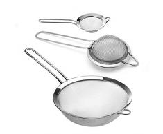 Yipianyun Küchensieb Mehlsieb, Feinmaschiges Sieb Set 7/12/18 cm, Küchensieb Aus Edelstahl Küchensieb-Set, 3-Teilig,Set