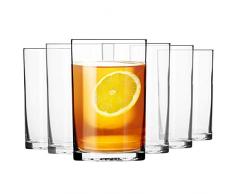 Krosno Wasser-Gläser Trinkgläser Tee-Gläser | Set von 6 | 250 ML | Basic Kollektion | Perfekt für Zuhause, Restaurants und Partys | Spülmaschinenfest und Mikrowellengeeihnet