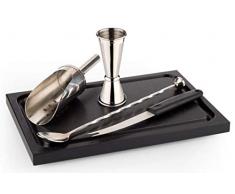 Buddy´s Bar - Gin-Tonic Premium Set, Bar Equipment, glänzende Edelstahl-Optik, lebensmittelecht, spülmaschinenfest, Longdrink-Set