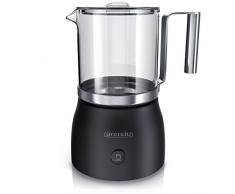 Arendo - Milchaufschäumer elektrisch inkl. abnehmbaren Glasaufsatz - Glas Milk Frother - BPA-frei - einfache Bedienung durch 1-Sensortaste für Warm- und Kaltaufschäumen für Kaffee Cappuccino Latte