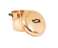 CopperGarden® Kupfertopf 8 Liter ✿ 24 cm Durchmesser ✿ gehämmertes Kupfer mit seitlichen Griffen aus Schmiedeisen ✿ kupferner Kochtopf mit Deckel