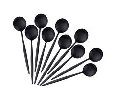 Bisda Schwarz Kaffeelöffel, Edelstahl Teelöffel, Mini Kuchen Löffel Spiegel Poliert Teelöffel Set von 10