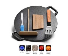 KIODS Frying Pan 32 cm Gusseiserne Pfannkuchen Crepes Pfanne Bratpfanne Antihaft Omelett Omelett Pfanne Grillpfanne