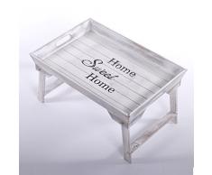 DESIGN DELIGHTS HOLZTABLETT Home Sweet Home | Vintage weiß, Tablett mit Füßen, mit Schriftzug | Shabby-Chic