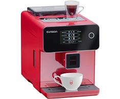 Oursson Kaffeevollautomat, Super automatisch, Keramik-mahlwerk, Farb-Touchscreen, Personalisierte Getränke, Doppeltassenbezug, 19 bar, Rot, AM6250/RD