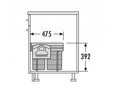 Hailo Raumspar Tandem Küchen-Abfalleimer, Kunststoff hellgrau, Grau, One Size