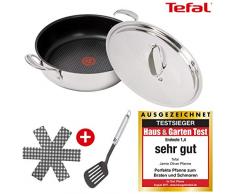 Tefal E89726 Jamie Oliver Servierpfanne Induktion 30cm mit Deckel 4 tlg, Testsieger sehr gut, Servier-Bratpfanne Antihaft-beschichtet, hoher Rand, Backofen-fest, Spülmaschinenfest, für alle Herdarten