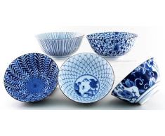Japanische Suppenschüssel Set TAYO-WAN Schüsselset aus Japan 5 Suppenschalen in Geschenkkarton Ø 15,6 cm, H 7,2 cm