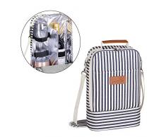 Tirrinia Insulated Kühltasche Klein- Flaschenträger für Wein & Bier, Wein Becher Glas Kühler Träger mit isoliert,Griff & Schultergurt, Flaschenkorb für Weinprobe, Reisen, Park, Strand, große Geschenk
