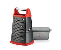 NOBRAND WHSG Küchenbedarf Multifunktions-Gemüsereibe vierseitige Gemüsereibe Edelstahl Kartoffelreibe