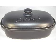 Töpferei Seifert Brottopf schwarz matt | Brotkasten | Brotbox | Brotdose | Brotbehälter | Steinzeug | LxBxH: 30x21x16 cm