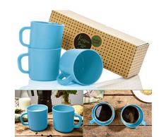 bambuswald© ökologische Kaffeetasse mit Henkel - 480ml | 3 Stück - groß, nachhaltig, spülmaschinenfest, robust & geringes Gewicht (153g)| Trinktasse Kaffeebecher Becher Tasse Coffee Kaffee Tee