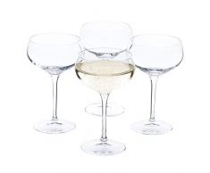 Van Well Bormioli Rocco | 4-tlg. Gläser-Set Spazio Champagne | 300 ml | Hohe Champagner-Schale | Stiel-Glas Kristall-klar | Gastro-Qualität | Tafel-Geschirr