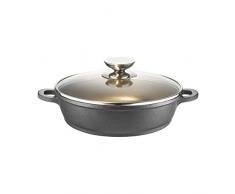 Berndes Vario Click Induction Plus Schmorkasserolle 24 cm mit Glasdeckel 031565 l Aluguss-Kasserolle antihaftbeschichtet | 2,4 Liter l Induktion