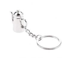 SunniMix Verschiedene Kaffeezubehör Schlüsselanhänger Schlüsselanhänger Schlüsselanhänger Geschenk Mode - Silberner Tropftopf