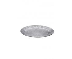 Orientalisches rundes Tablett aus Metall Suad 50cm | Marokkanisches Teetablett in der Farbe Silber | Orient Silbertablett silberfarbig | Orientalische Dekoration auf dem gedeckten Tisch