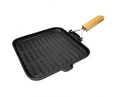 Big-BBQ Grill- und Steakpfanne aus Gusseisen | 22cm mit klappbaren Griff