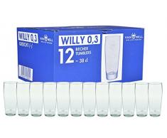Van Well 12er Set Biergläser Willibecher 0,3L geeicht | Bierglas perfekt geeignet für Gastronomie