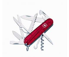 Victorinox Taschenmesser Huntsman (15 Funktionen, Schere, Holzsäge, Korkenzieher) rot transparent