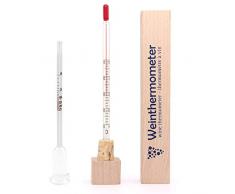 Lantelme Wein Thermometer Vinometer Set Weinthermometer Holz Alkoholgehalt Anzeiger Glas 6416