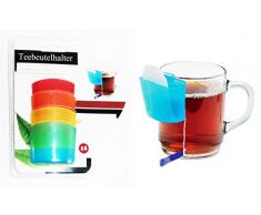 Eco 4X Teebeutelhalter mit Tassenhalterung Kunststoff Tassenutensilo Kekshalter 05