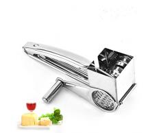 Jrancc Edelstahl-Rotary-KäSereibe Manuelle Rotary Käse Reibe Ultra Sharp Cylinders Drums & Slicer für Käsegemüse