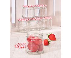 BUVTEC Einweckgläser mit Schraubdeckel 6 Stück, kleine Sturzgläser 210ml, Marmeladengläser, Einmachglas in top Qualität